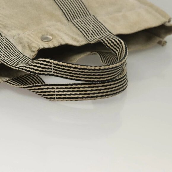 HERMES Fourre Tout MM Hand Bag Canvas Gray Silver Auth - Picture 8 of 16